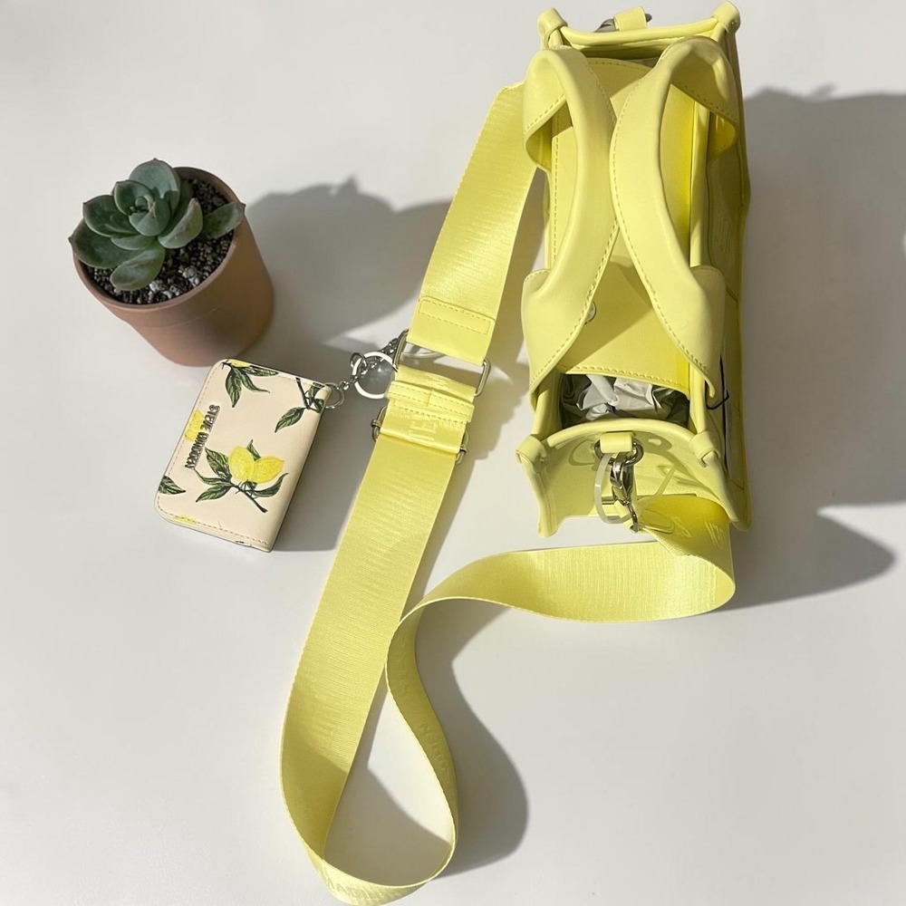 Steve Madden Satchel Women's Yellow Crossbody w/Lemon Pouch BWEBBER-CC Medium - Picture 7 of 11